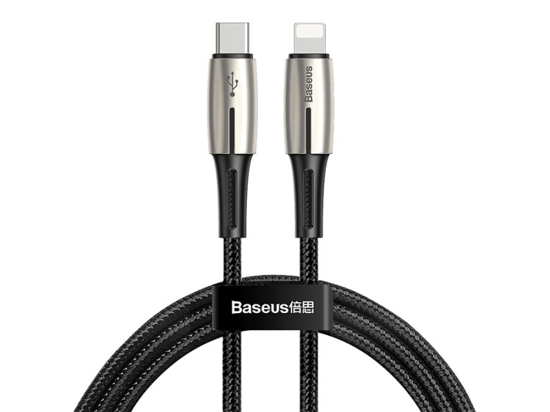 کابل شارژ سریع و انتقال داده تایپ سی به لایتنینگ 18 وات 1.3 متری بیسوس Baseus Water Drop Type-C to iP Cable CATLRD-01