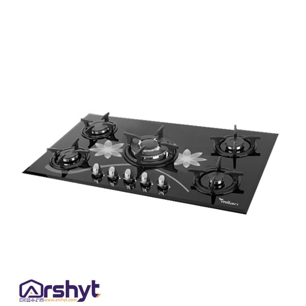 اجاق گاز رومیزی میلان G76 |اجاق گاز شیشه ای مشکی میلان - لوازم خانه و آشپزخانه آرشیت