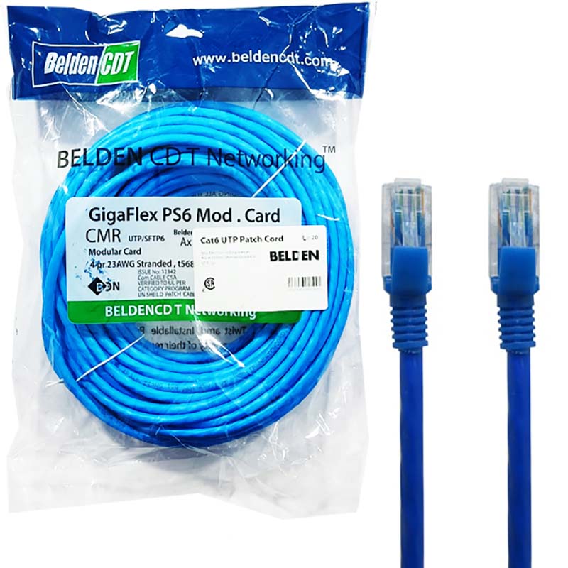 کابل 20 متری شبکه CAT6 بلدن BELDEN