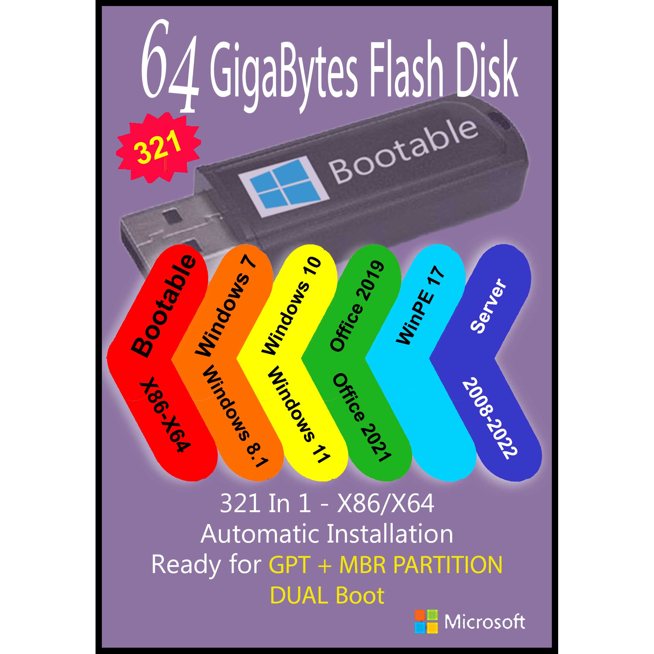 سیستم عامل Windows 7 8.1 10 11 Server X86 X64 - 321 In 1 Office 2019 - 2021 Pro Plus نشر مایکروسافت 