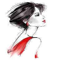 خرید و دانلود عکس نقاشی آبرنگ زنی با نگاه نافذ | پیک فاکس | Pic Fox