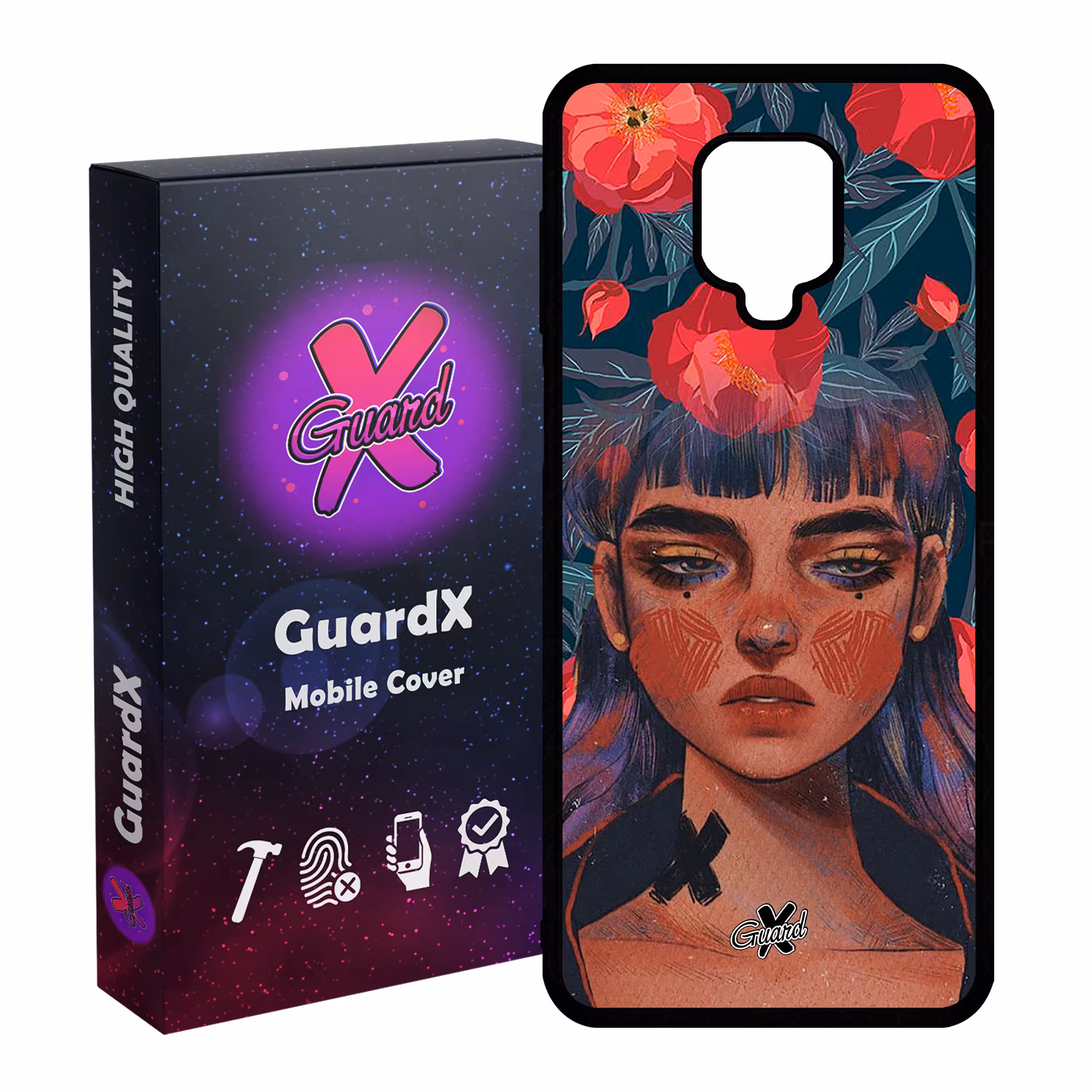کاور گارد ایکس طرح Girl مدل Glass10334 مناسب برای گوشی موبایل شیائومی Redmi Note 9S / Note 9 Pro / Note 9 Pro Max