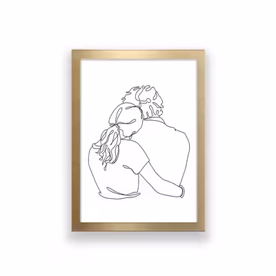 تابلو مدل مینیمال لاین آرت عاشقانه 