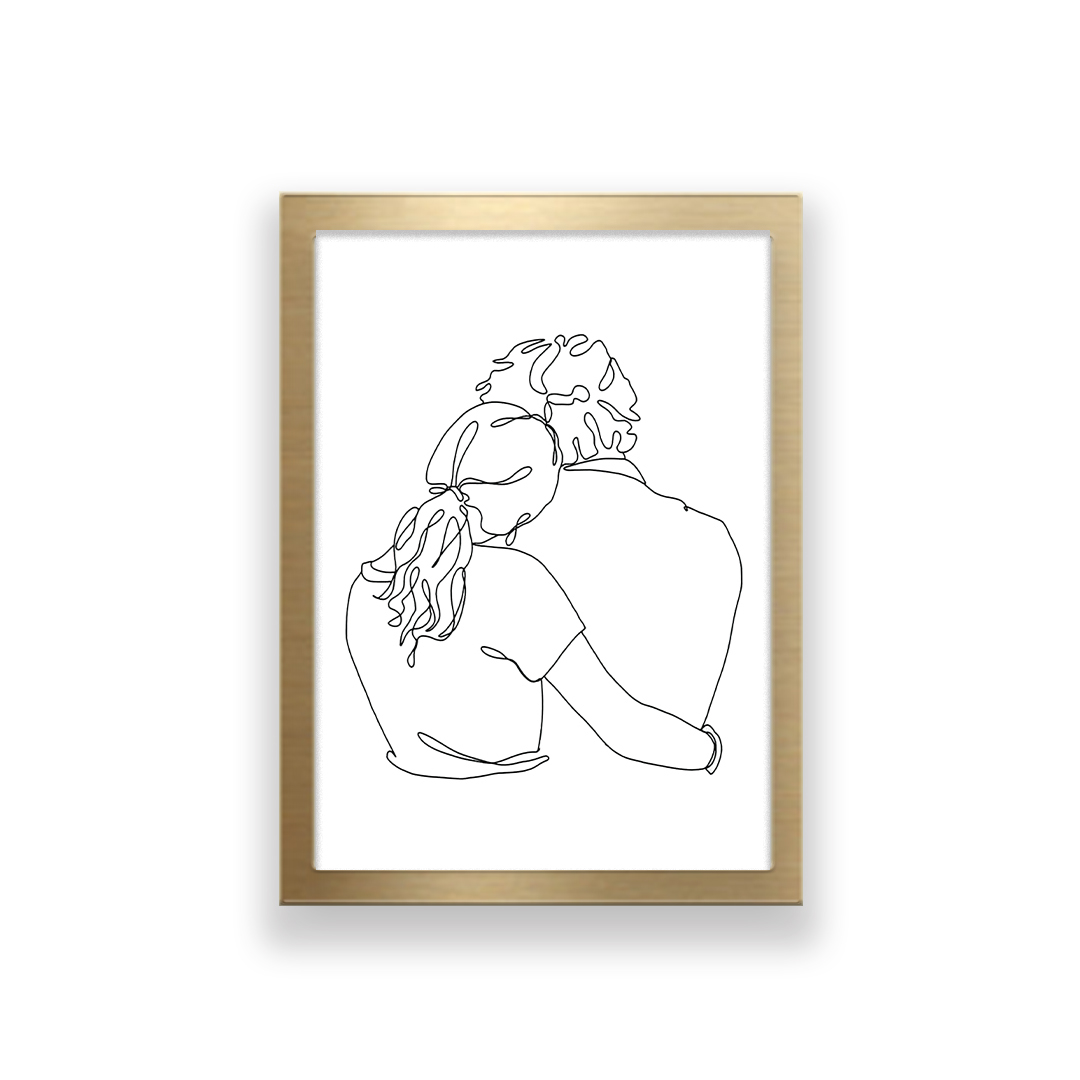 تابلو مدل مینیمال لاین آرت عاشقانه 