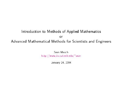 خرید و دانلود نسخه کامل کتاب Introduction to methods of applied mathematics