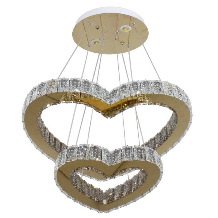 لوستر مدل کریستالی طرح قلب افقی