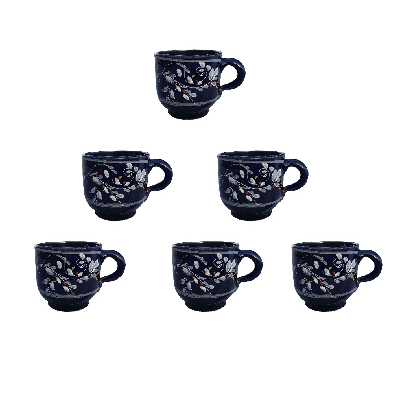 لیوان سفالی طرح گل کد s بسته 6 عددی