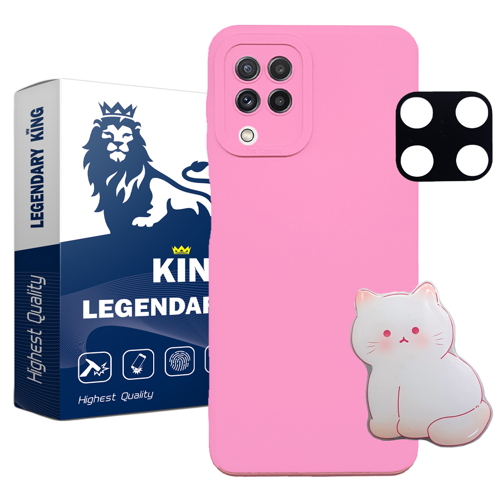 کاور لاین کینگ مدل Gorbeh مناسب برای گوشی موبایل سامسونگ Galaxy A12 به همراه پایه نگهدارنده و محافظ لنز