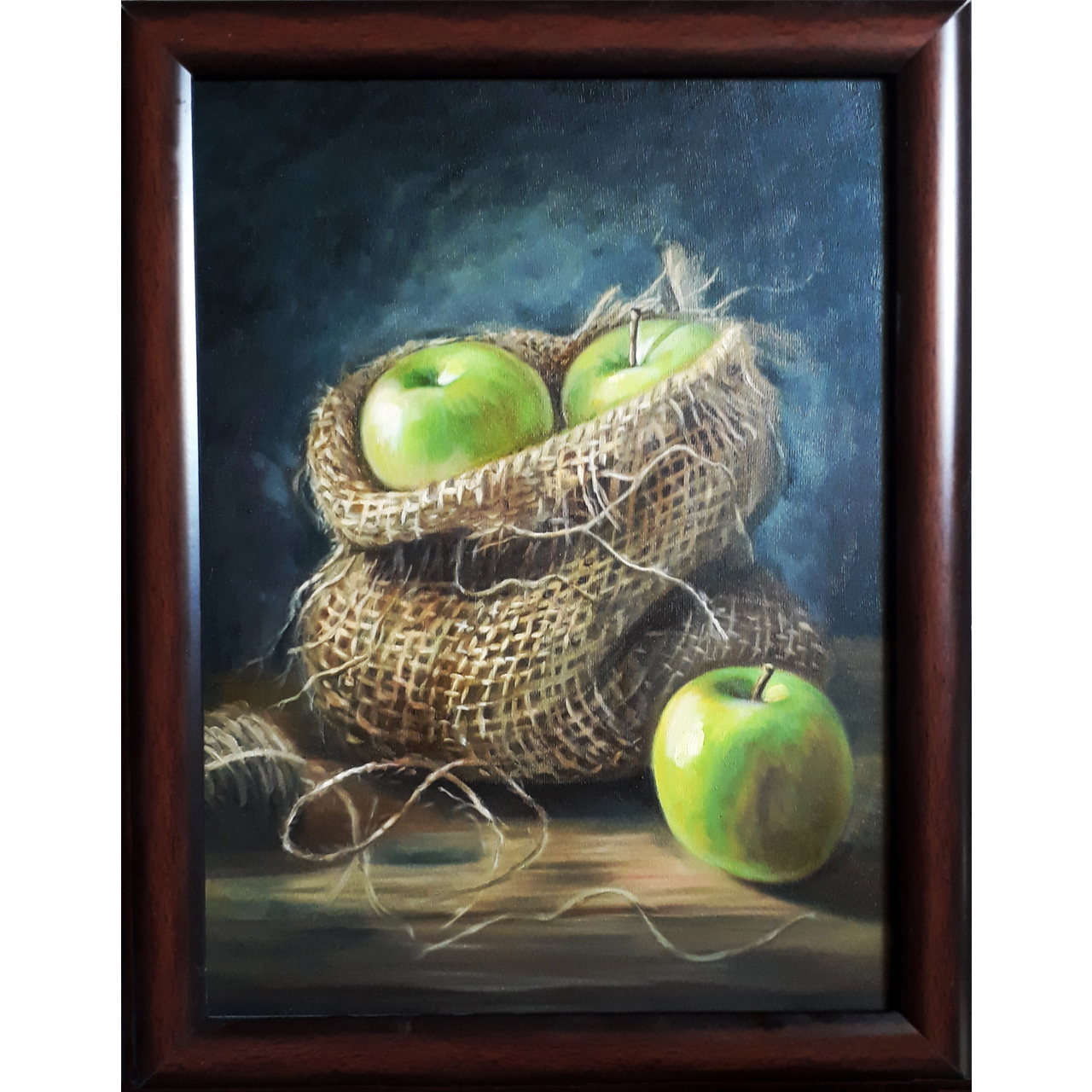 تابلو نقاشی رنگ روغن طرح گونی سیب