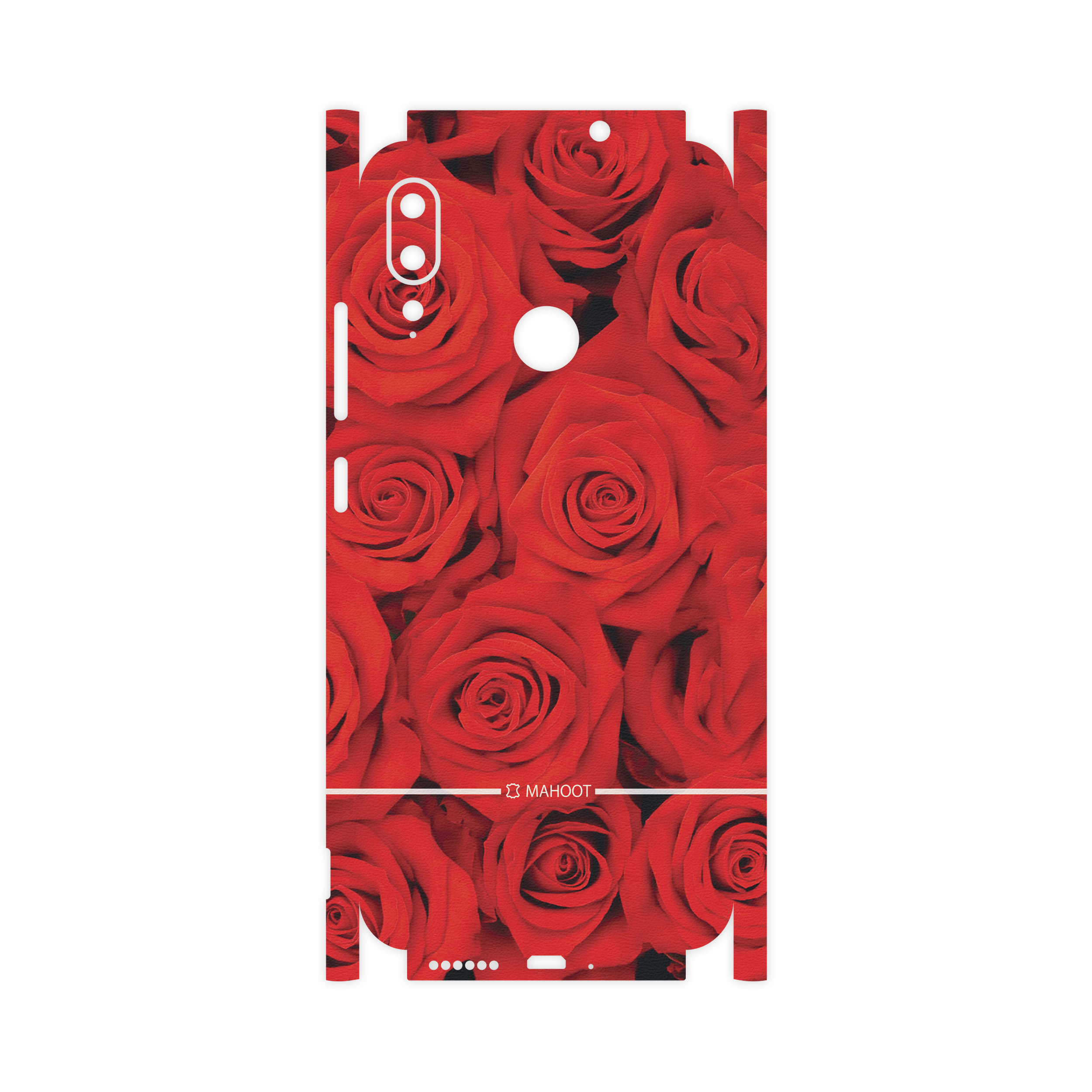 برچسب پوششی ماهوت مدل Red-Flower-FullSkin مناسب برای گوشی موبایل موتورولا Moto E6 Plus