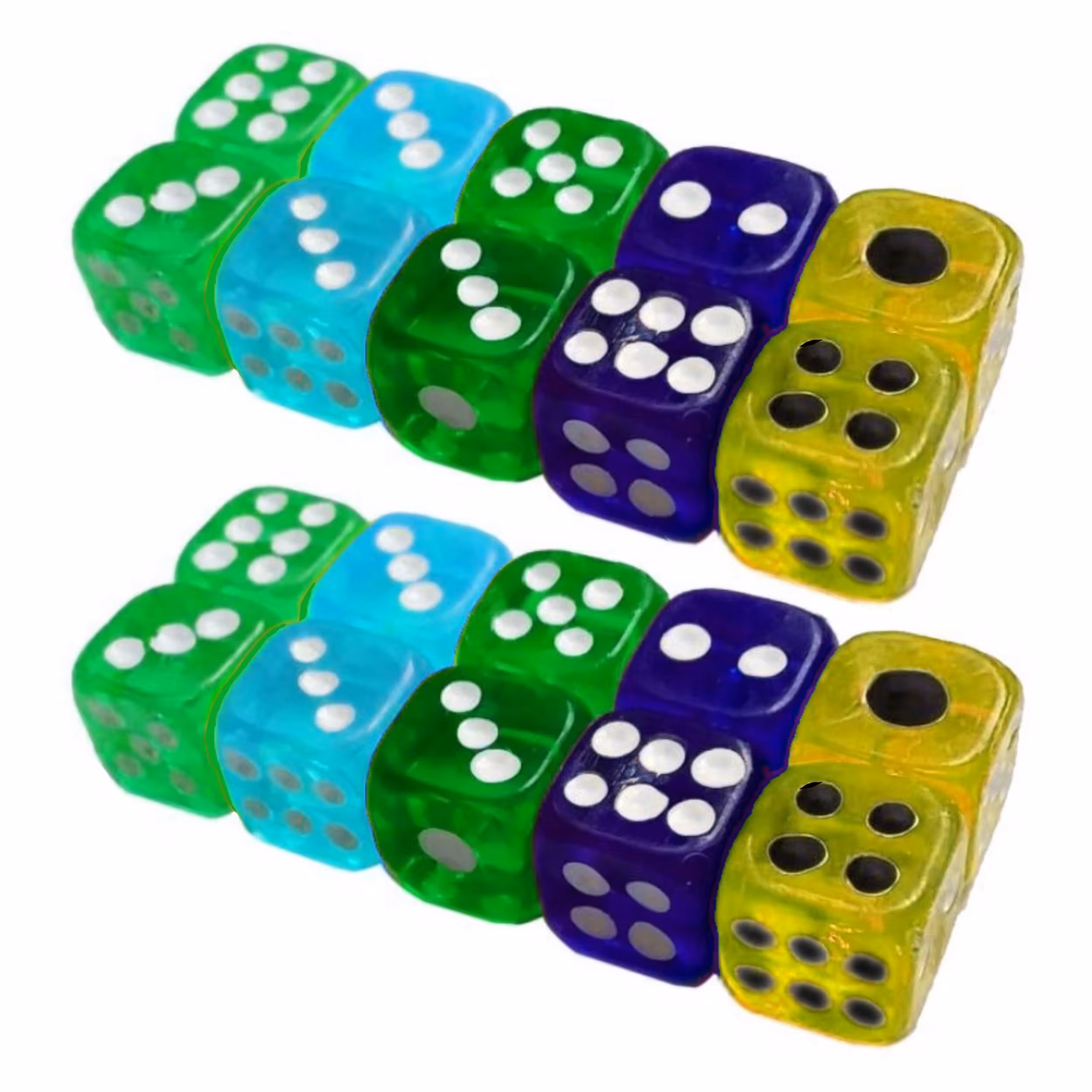 تاس بازی مدل شفاف کد RNDMDICE-028 بسته 20 عددی
