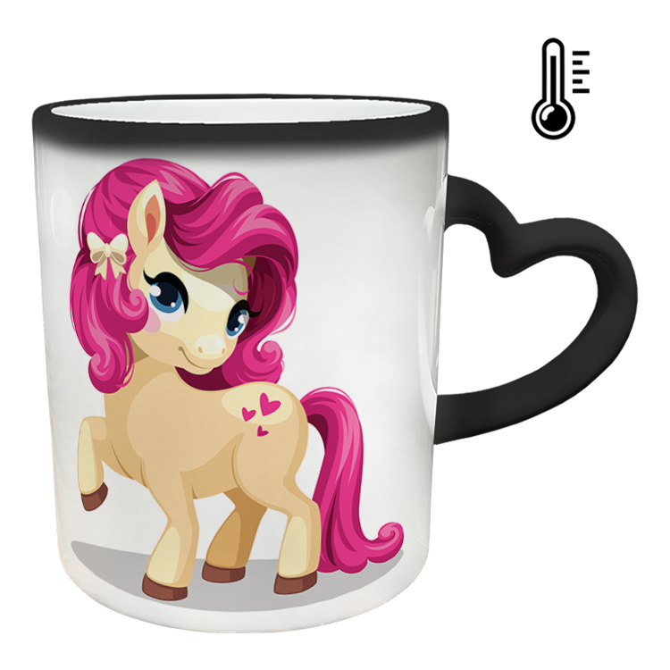 ماگ حرارتی مدل دسته قلبی طرح یونیکورن کد 1