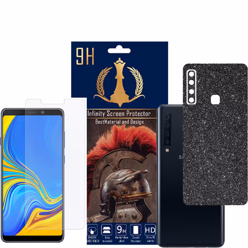 برچسب پوششی اینفینیتی مدل PRO MAX مناسب برای گوشی موبایل سامسونگ GALAXY A9 2018 به همراه محافظ صفحه نمایش