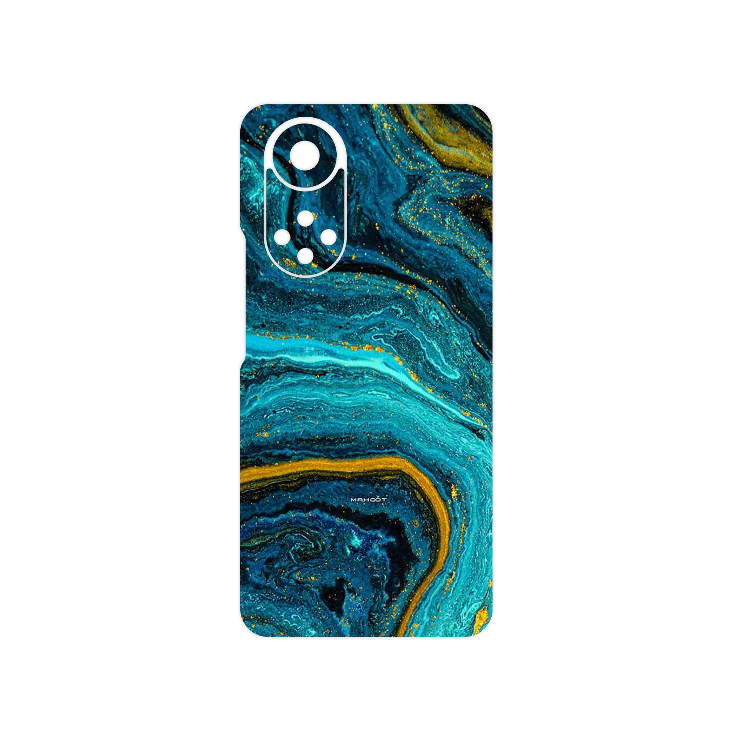 برچسب پوششی ماهوت مدل Turquoise marblewith golden streaks مناسب برای گوشی موبایل هوآوی Nova 9