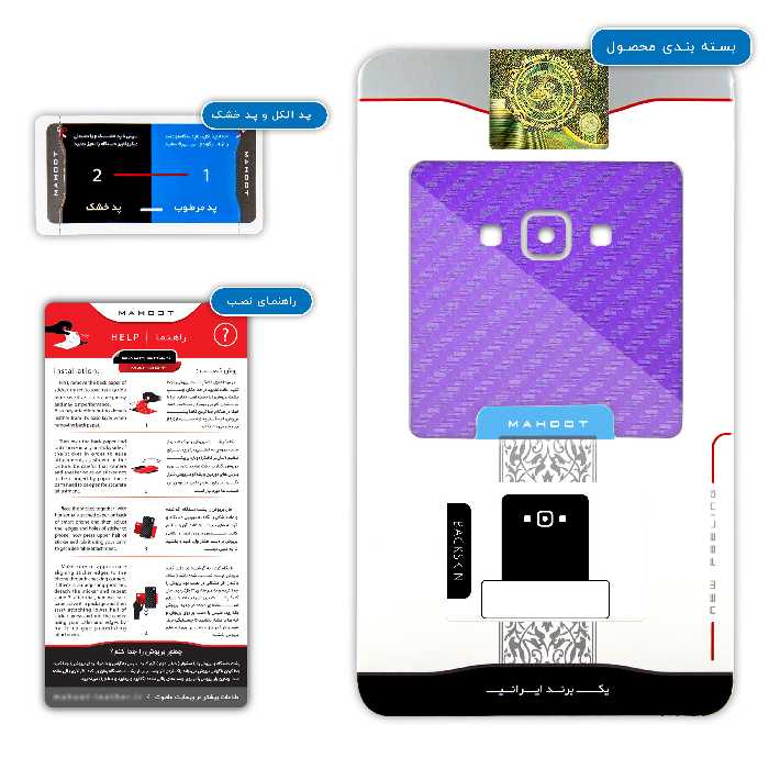 برچسب پوششی ماهوت مدل Purple-Fiber مناسب برای گوشی موبایل سامسونگ Galaxy A7 2015