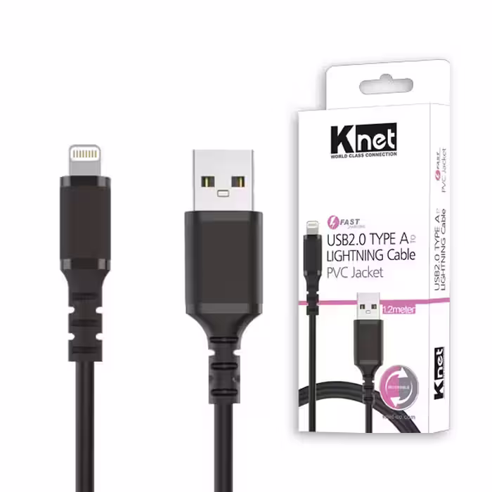 کابل تبدیل USB به لایتنینگ کی نت مدل K-CUL02012 طول 1.2 متر
