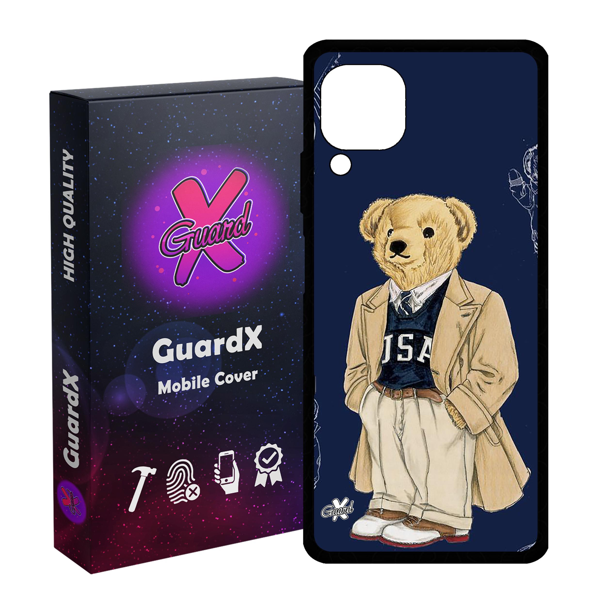 کاور گارد ایکس طرح خرس مدل Glass10427 مناسب برای گوشی موبایل هوآوی Nova 7i / Nova 6 SE / P40 Lite