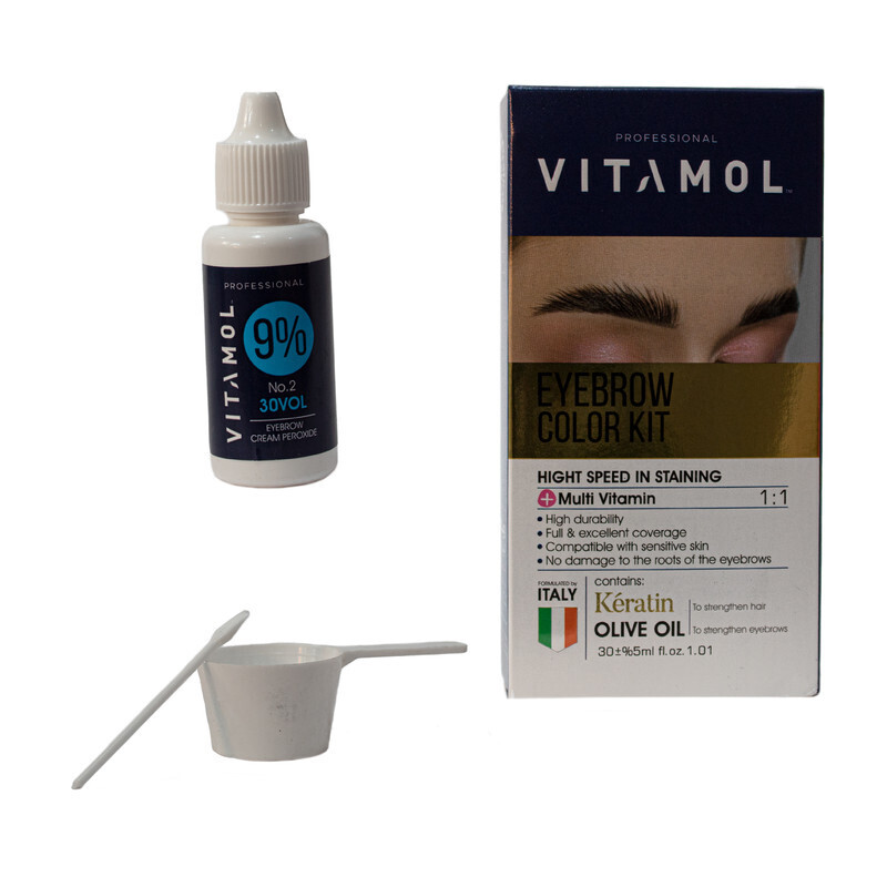 ویتامول کیت رنگ ابرو بدون آمونیاک H1 رنگ عسلی