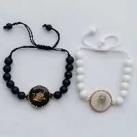 دستبند مدل ماه تولد تیر و مرداد F50 مجموعه 2 عددی