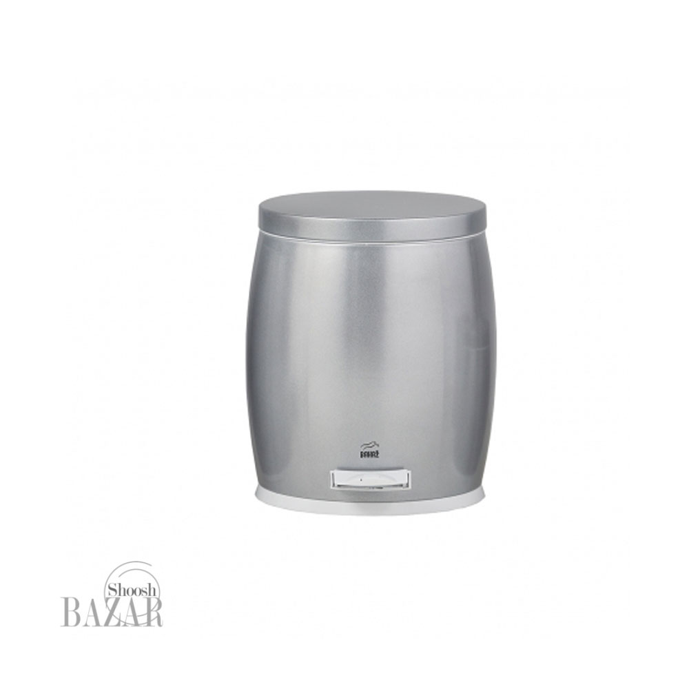 سطل زباله پدالدار 14 لیتری خمره ای نقره ای فلزی بهازکالا 16626047