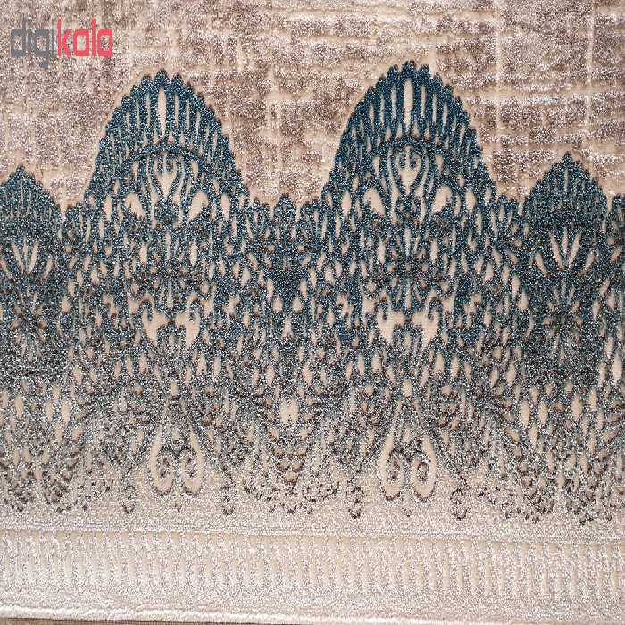 فرش ماشینی زمرد مشهد کد P32 زمینه کرم