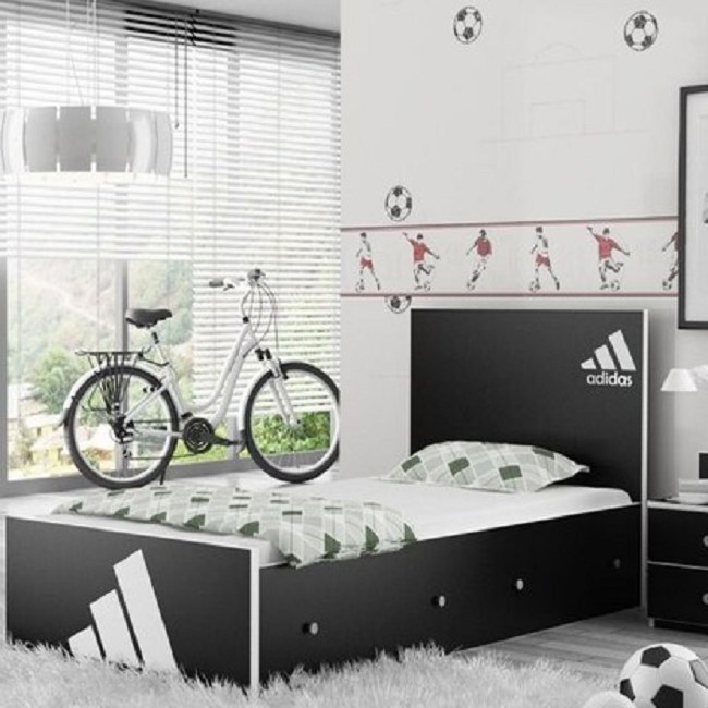 تخت خواب یک نفره اسپرت مدل آدیداس بدون کشو بدون تشک بدون کفی(پس کرایه)