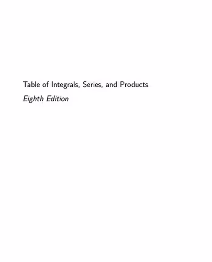 خرید و دانلود نسخه کامل کتاب Table of Integrals, Series, and Products