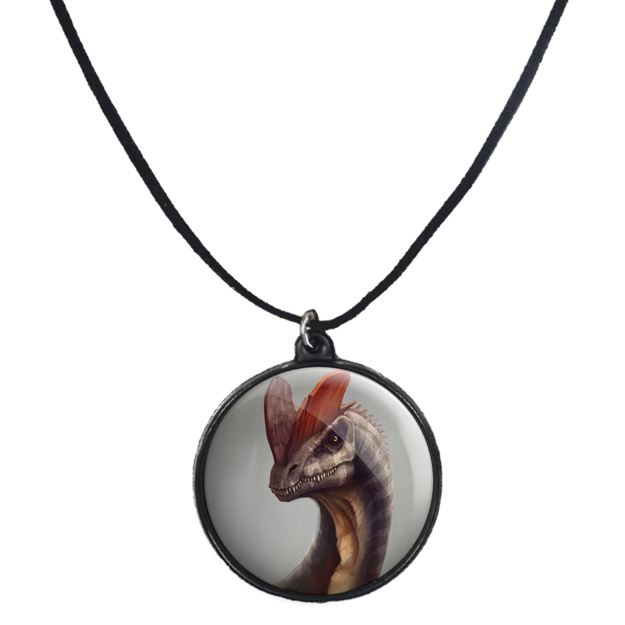 گردنبند پرمانه طرح دایناسور ها کد pmb.23377 مدل دو طرفه