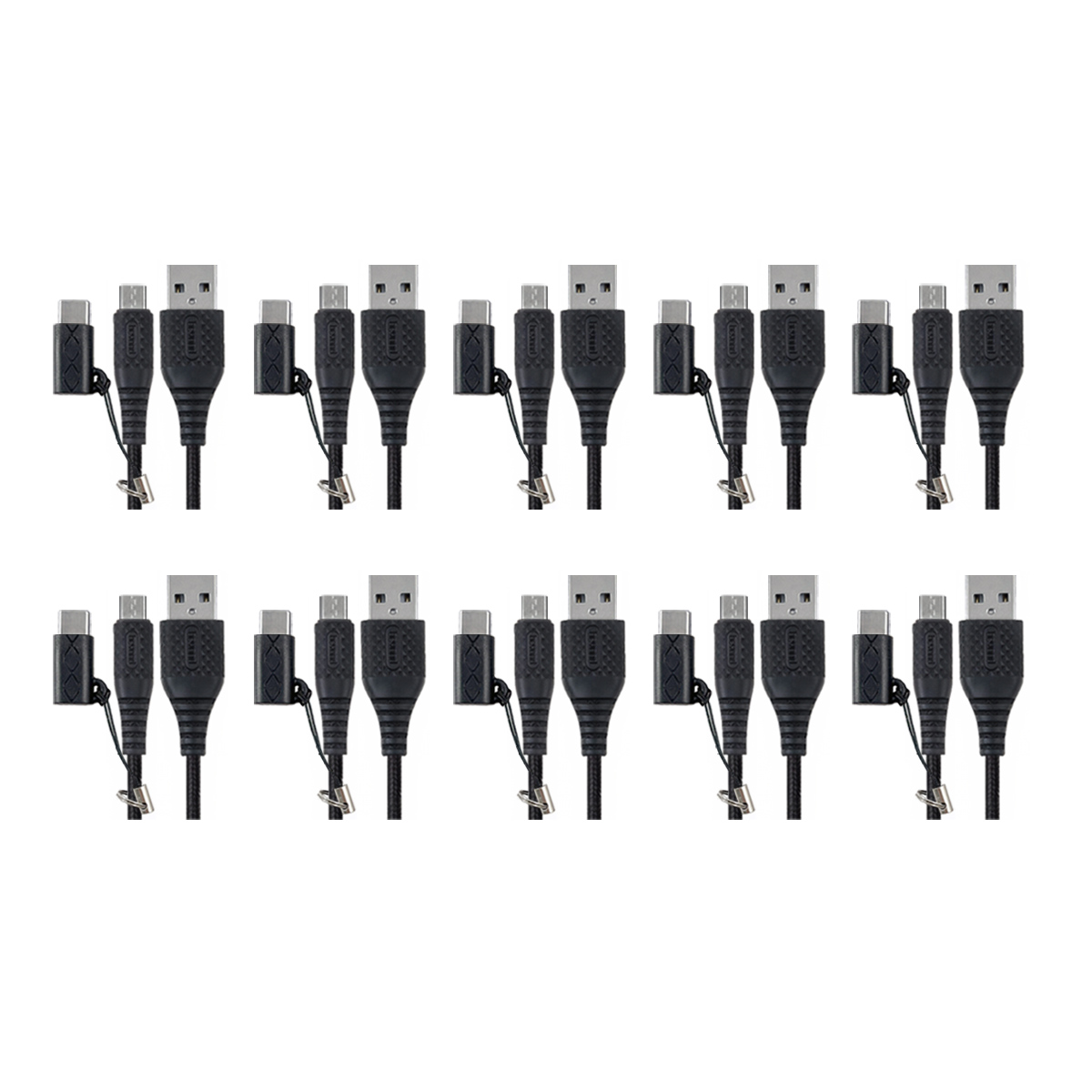 کابل تبدیل USB به MicroUSB / USB-C بیاند مدل BA-319 طول 1متر بسته ده عددی