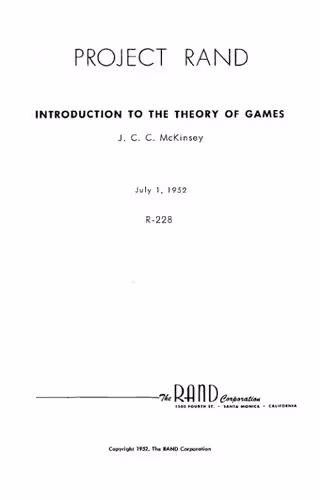 خرید و دانلود نسخه کامل کتاب Introduction to the theory of games