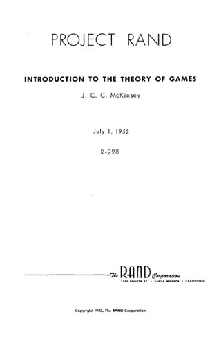 خرید و دانلود نسخه کامل کتاب Introduction to the theory of games