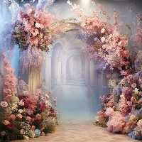 بک دراپ عکاسی با گل های رنگی و برگ | گرافیک با طعم تربچه