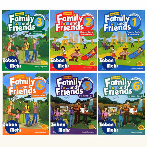 کتاب American Family and Friends Second Edition اثر جمعی از نویسندگان انتشارات زبان مهر 6 جلدی