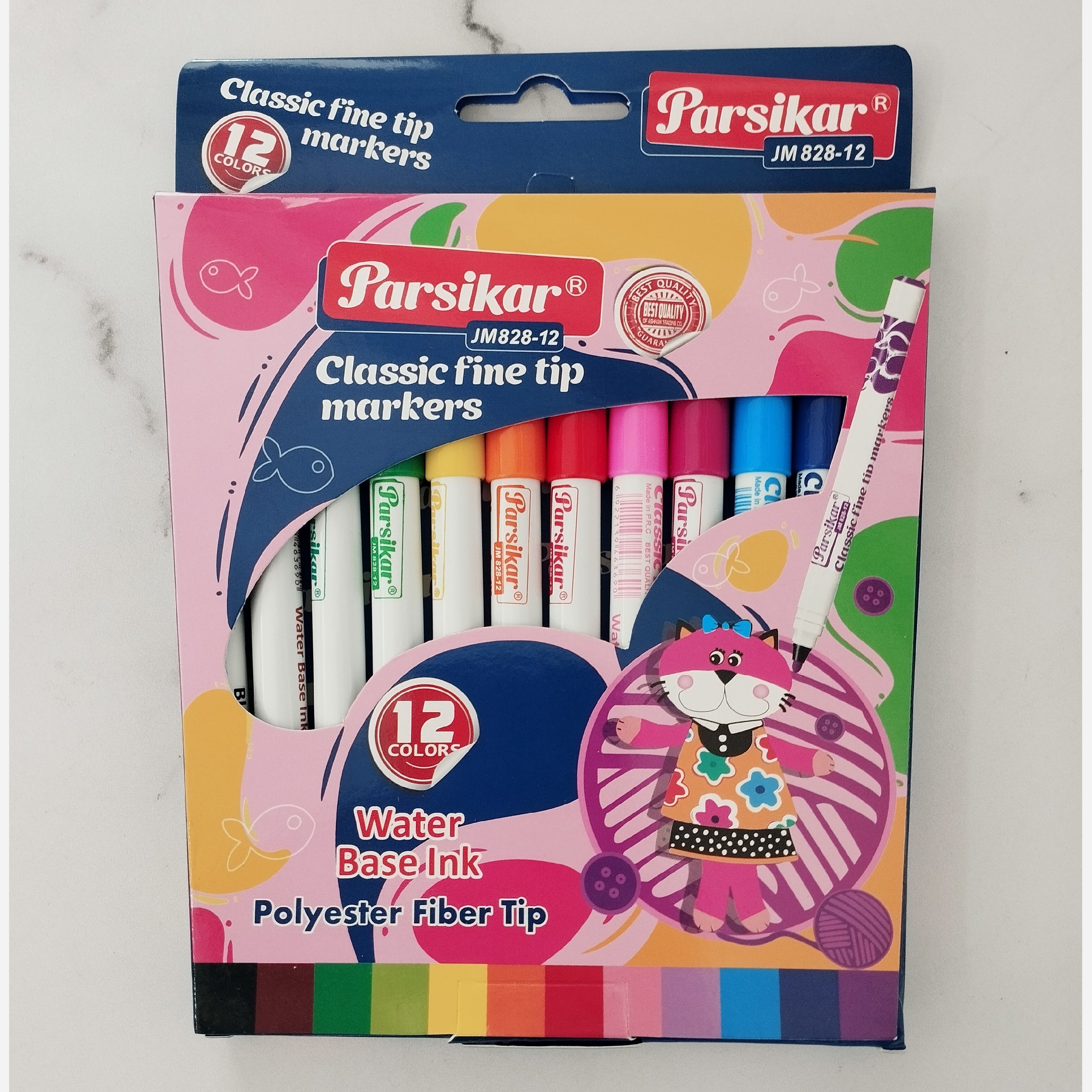 ماژیک رنگ امیزی 12رنگ پارسیکار با کیفیت عالی