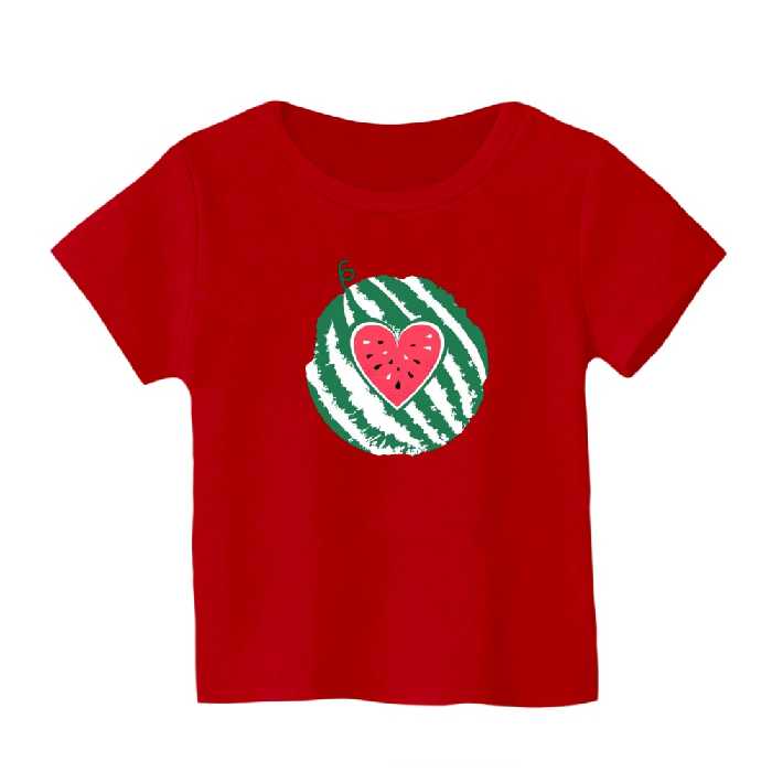 تی شرت آستین کوتاه بچگانه مدل هندوانه یلدایی کد 49 رنگ قرمز