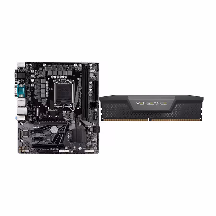 مادربرد گیگابایت H610M HD3P (rev. 1.0) DDR5 به همراه رم کورسیر VENGEANCE 16GB 5200MHz CL40 DDR5