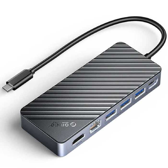 داک تایپ‌سی 8 پورت اوریکو با محفظه SSD و پورت شبکه OM28PR-G2