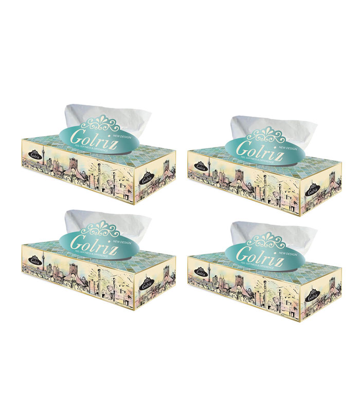 دستمال کاغذی 100 برگ گلریز مدل تهران بسته 4 عددی