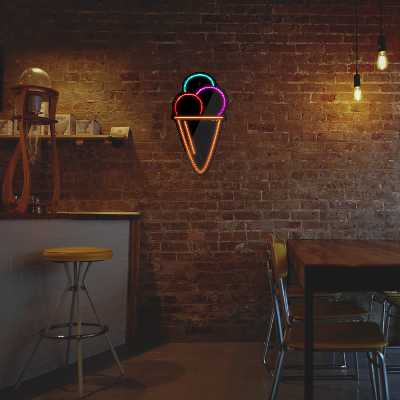چراغ دیواری نئون دیزاین طرح Ice-Cream-BL_MLC