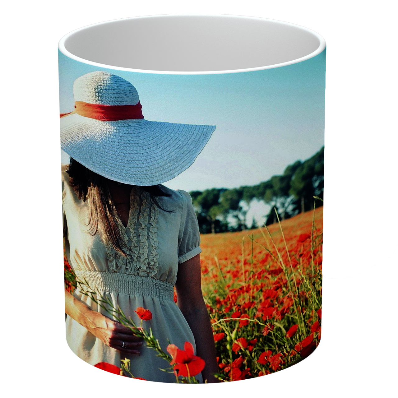 ماگ طرح دختری در دشت گل مدل NI240