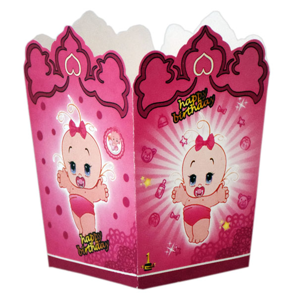 ظرف پاپ کورن طرح نوزاد دختر بسته 10 عددی