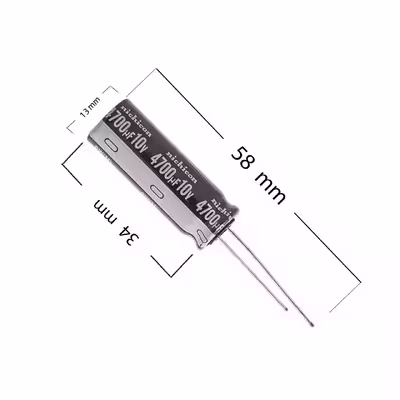 خازن الکترولیت 4700 میکرو فاراد کد 00061 بسته 2 عددی