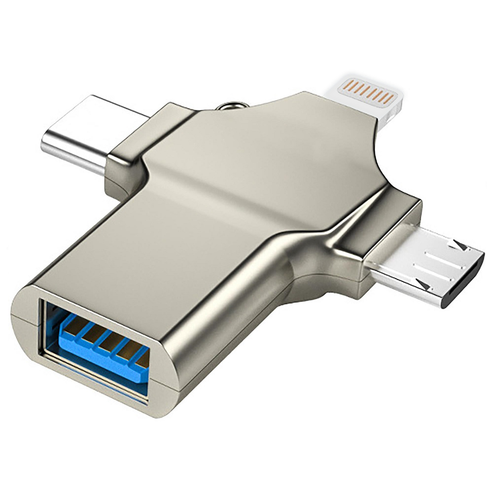 مبدل USB 3.0 OTG به USB-C/ MICROUSB/ لایتنینگ مدل OTG-AIO