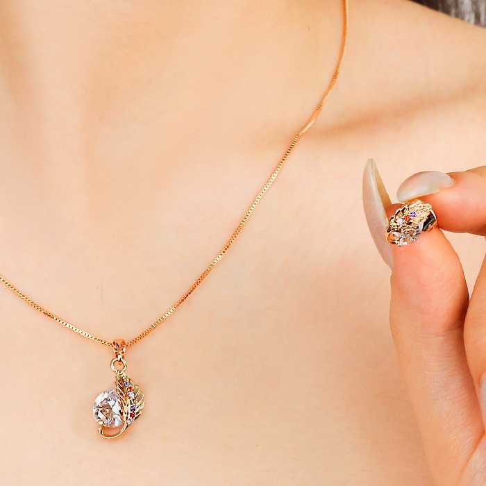 نیم ست ژوپینگ مدل برگ طرح طلا رنگ ثابت ضد حساسیت AAA-108