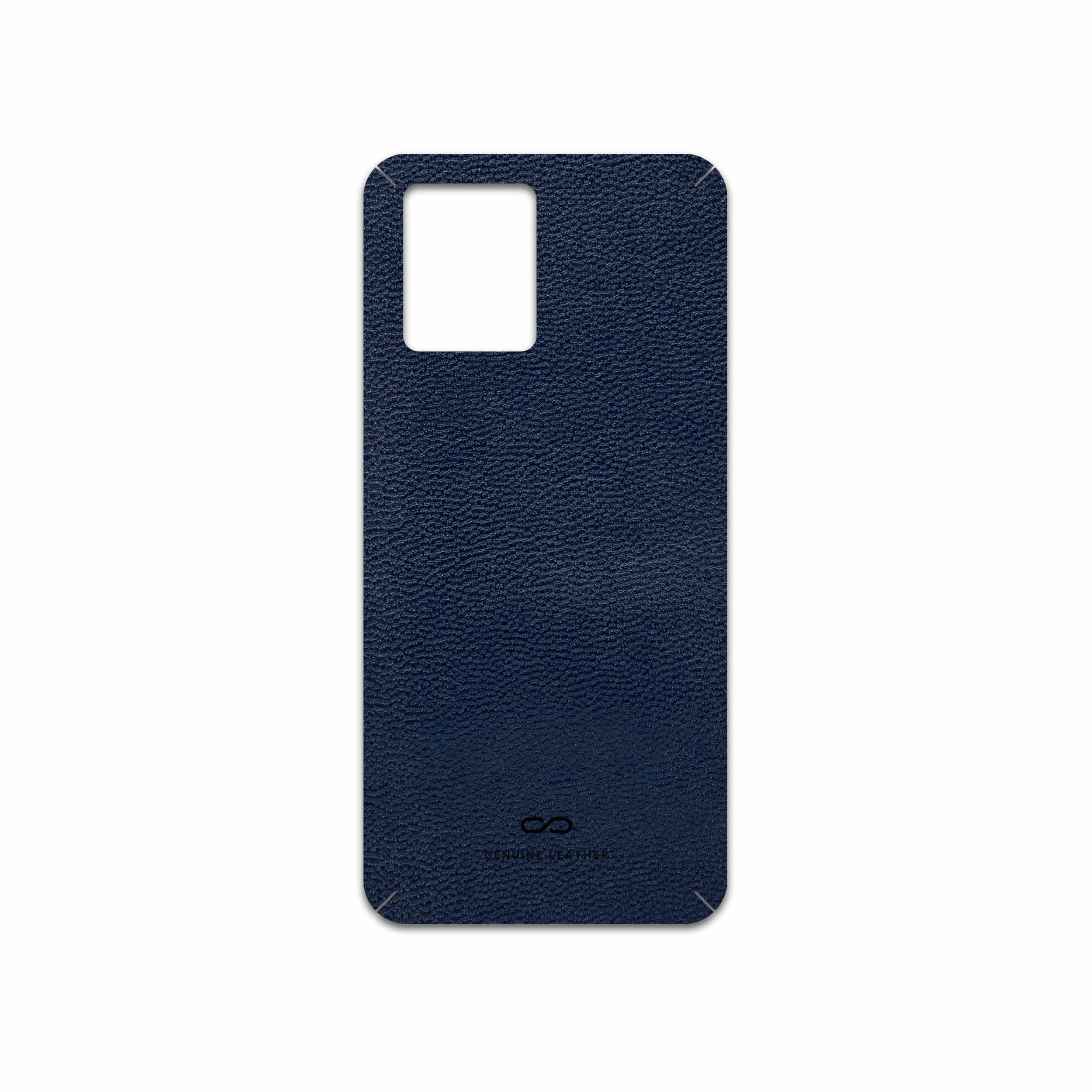 برچسب پوششی ماهوت مدل Deep-Blue-Leather مناسب برای گوشی موبایل ریلمی 8 Pro