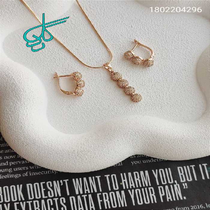 خرید نیمست زنانه ژوپینگ توپی نگین دار طلایی رنگ ثابت آبکاری شده ضد حساسیت کیفیت عالی کد 1715420 - ردگل