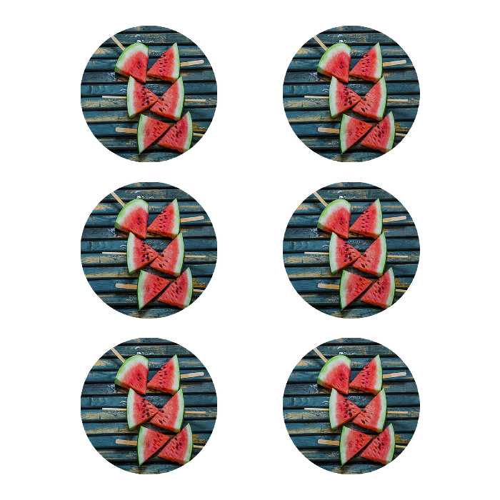 زیر لیوانی طرح هندوانه کد 8424 بسته 6 عددی