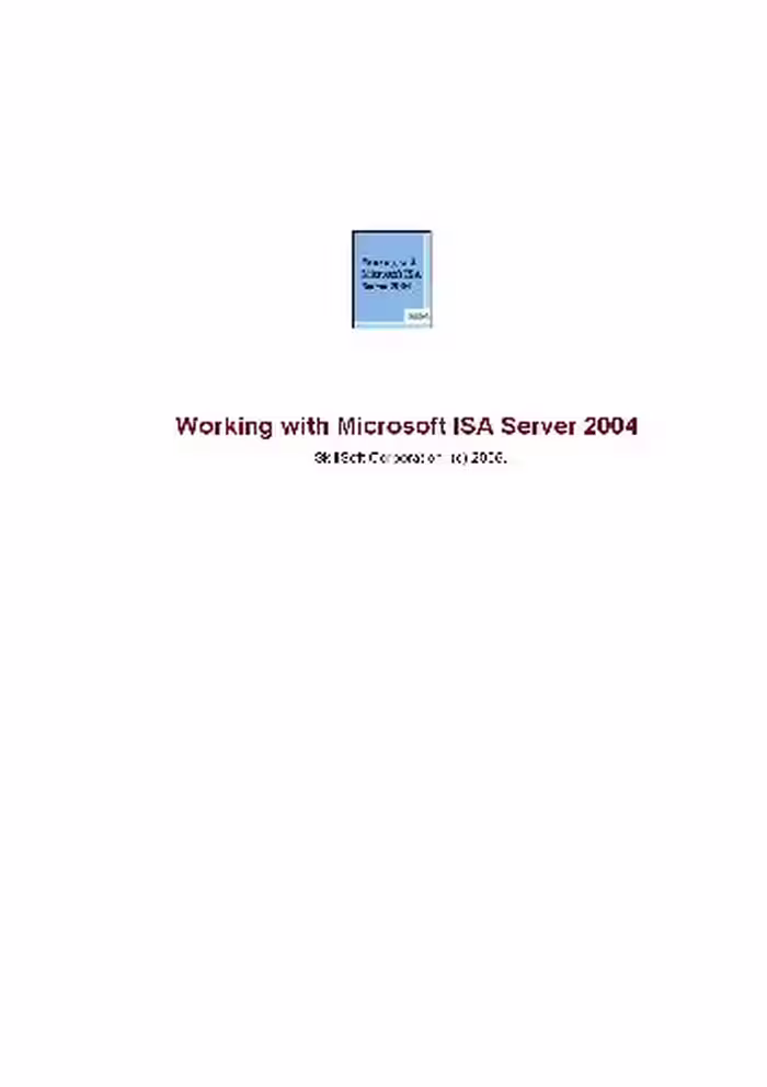 خرید و دانلود نسخه کامل کتاب Working with Microsoft ISA Server 2004