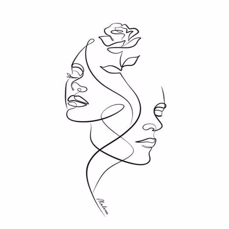 نقاشی مینیمال عشق همیشگی