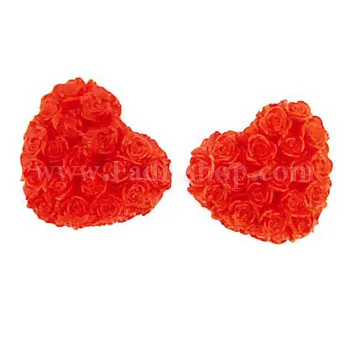 شمع قلب گل رز بزرگ جفتی قرمز